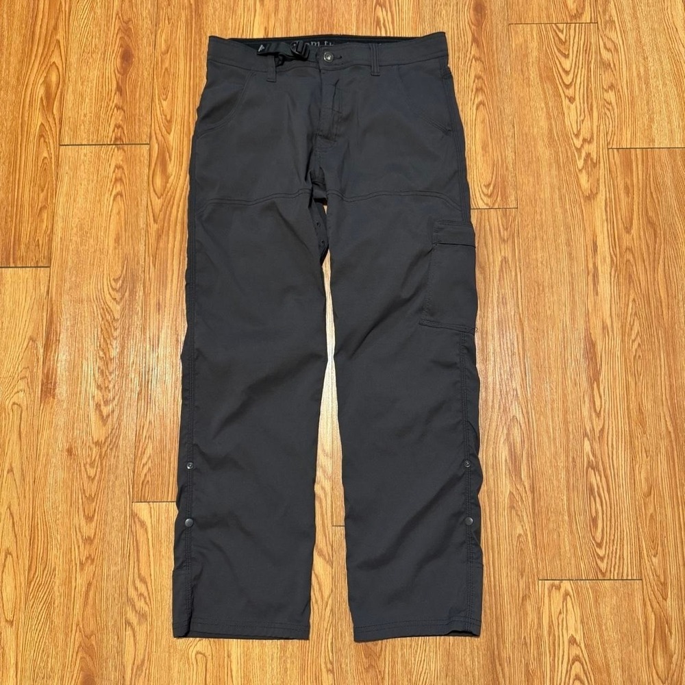 Prana Men's Pants Stretch Zion Relaxed Belted Gray Hiking Gorpcore Size 32x30